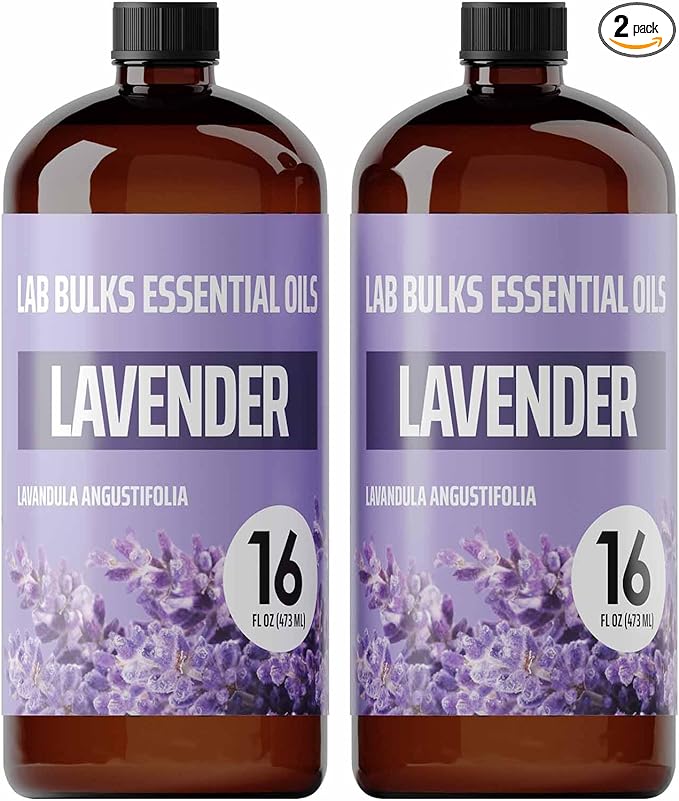 (2-Pack) Lavender Essential Oil for Diffusers, Candles, Hair, Spray, Home – 16 oz Bulk