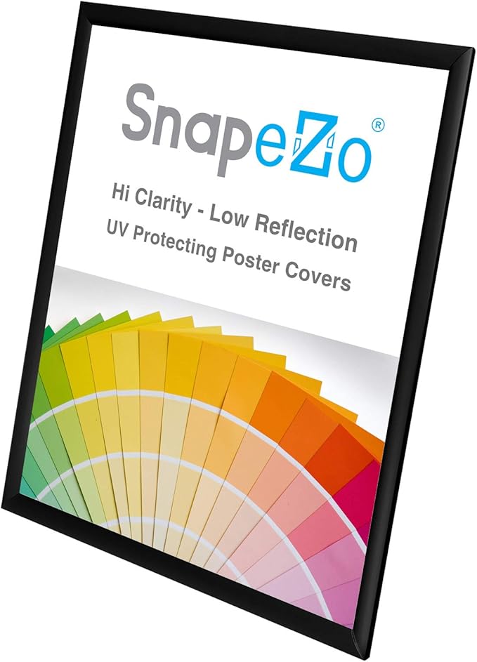 SnapeZo Photo Frame 16x20 Inches, Black 1 Inch Aluminum Profile, Front-Loading Snap Frame, Wall Mounting, Sleek Series