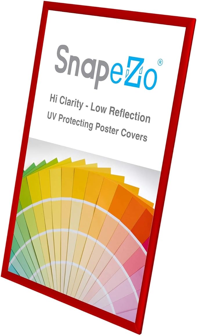 SnapeZo Poster Frame 20x30 Inches, Red 1 Inch Aluminum Profile, Front-Loading Snap Frame, Wall Mounting, Sleek Series