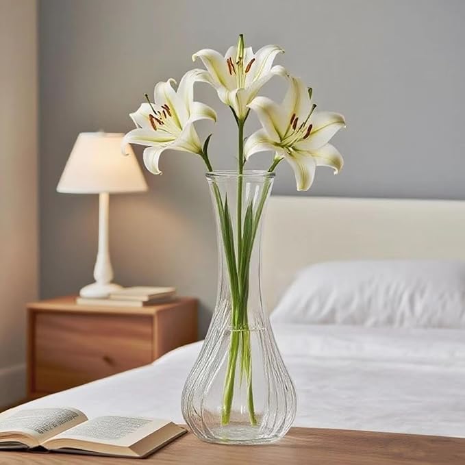 24 Pack Glass Vases for Centerpieces, 6 Inch Tall Small Glass Bud Vases in Bulk Clear Flower Vase for Centerpieces Wedding Home Table Decor