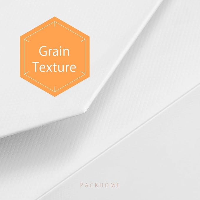 PACKHOME 17x14.5x5.5 Inches, 3 Extra Large Gift Boxes with Lids, Magnetic Closure Boxes for Clothes and Large Gifts (Matte White with Grain Texture)