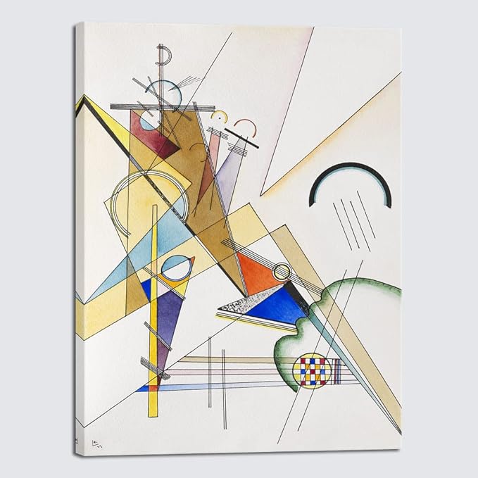 Wieco Art Large Canvas Prints Gewebe 1923 by Wassily Kandinsky Classic Art Reproductions Abstract Gallery Wrapped Canvas Wall Art for Living Room Home Decor and Wall Decorations