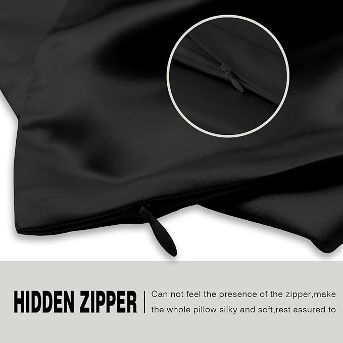 Silk Pillowcase for Hair and Skin,Soft,Breathable and Sliky 100% Silk Pillowcases King Set of 2,Both Sides Natural Mulberry Silk Pillow Cases with Hidden Zipper(King Size 20"X 36",2pcs)