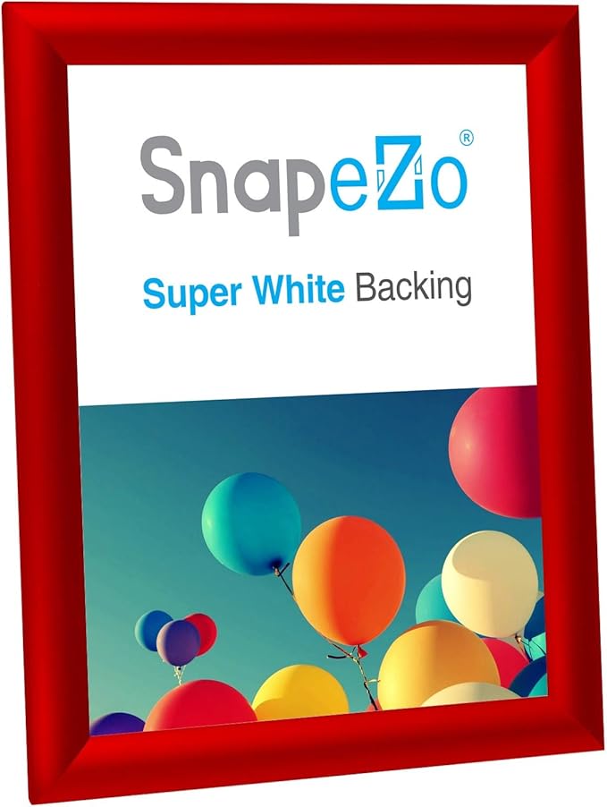 SnapeZo Certificate Frame 8.5x11 Inches, Red 1 Inch Aluminum Profile, Front-Loading Snap Frame, Wall Mounting, Sleek Series