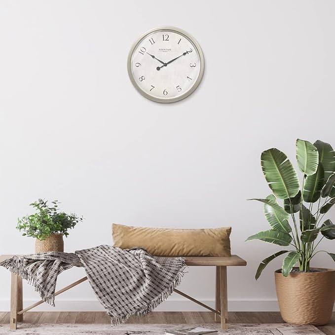 Modern Farmhouse Clock, No Ticking Silent Clock, Modern and Vintage (Morning Silver, 10 inch)