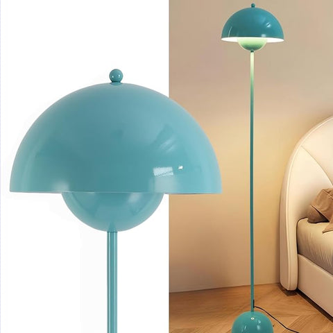 Modern Floor Lamp for Living Room, Industrial Tall Standing Lamp for Bedroom, Metal Shade Reflecting Light Reading Floor Lamp for Office, Nursery Room, Corner(Light Green)