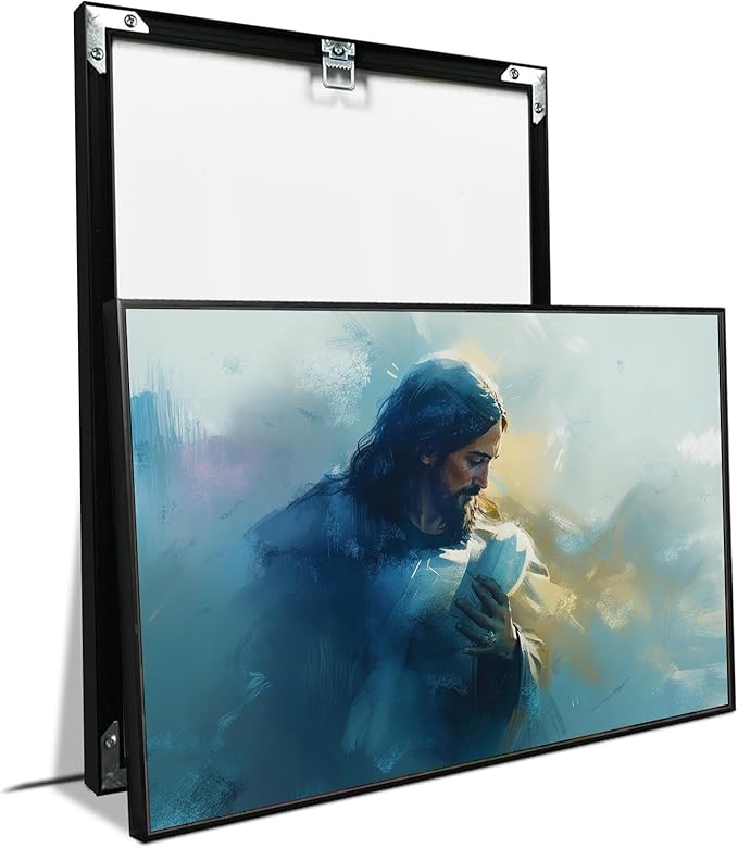 Christian Wall Art Print, Religious Scripture Biblical Decor, Faith-Based Inspirational Landscape with Cross, Digital Printed Canvas Poster for Church, Home Chapel, Prayer Room Decor