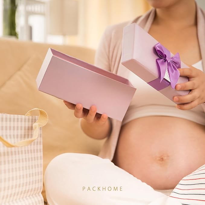 PACKHOME 17x14.5x5.5 Inches, 3 Extra Large Gift Boxes with Lids, Magnetic Closure Boxes with Ribbon for Clothes and Large Gifts (Glossy Gold)
