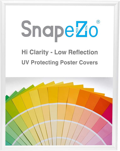 SnapeZo Poster Frame 18x24 Inches, White 1 Inch Aluminum Profile, Front-Loading Snap Frame, Wall Mounting, Sleek Series