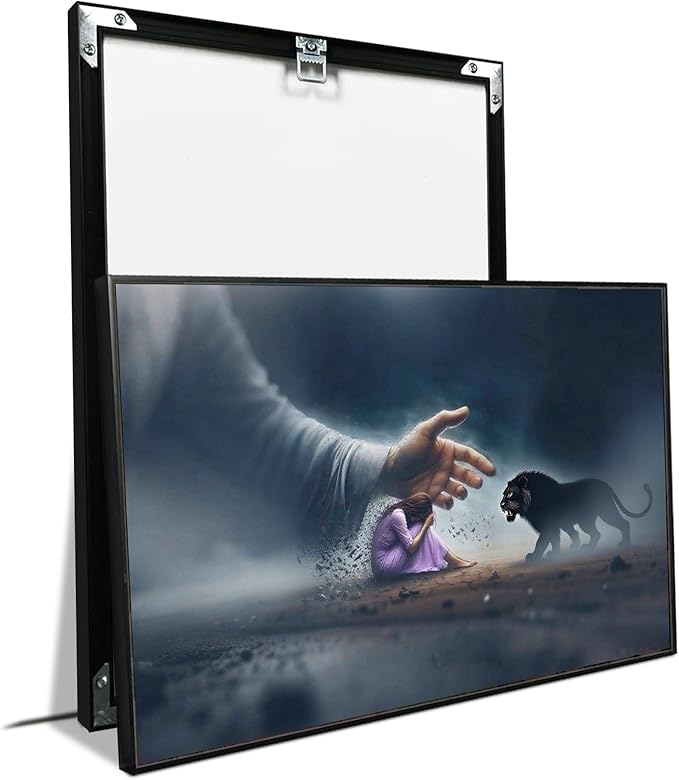 Christian Wall Art Print, Religious Scripture Biblical Decor, Faith-Based Inspirational Landscape with Cross, Digital Printed Canvas Poster for Church, Home Chapel, Prayer Room Decor