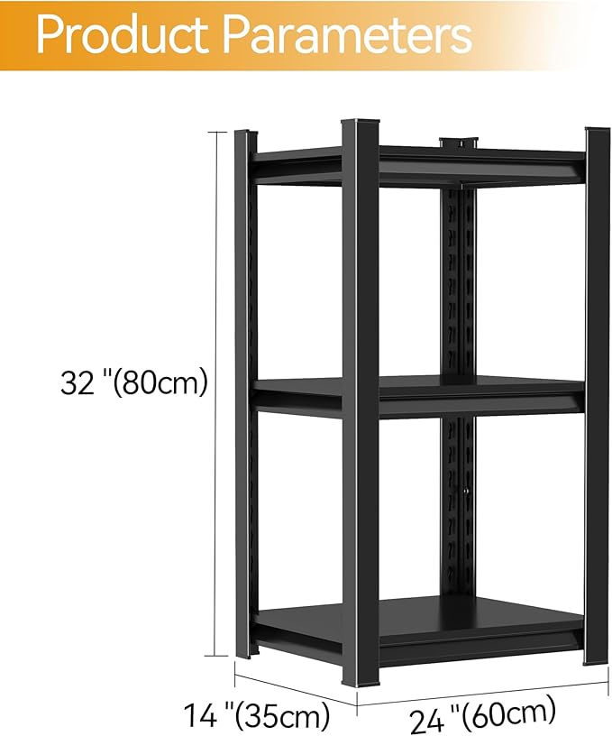 Tall Bookshelf with Open Shelves, Metal Office Book Shelf, Adjustable Organizer Bookcase, Standing Storage Organizer Shelf for Living Room (24" W*14" D*32" H)