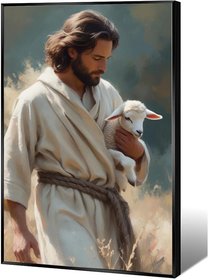 Christian Wall Art Print, Religious Scripture Biblical Decor, Faith-Based Inspirational Landscape with Cross, Digital Printed Canvas Poster for Church, Home Chapel, Prayer Room Decor