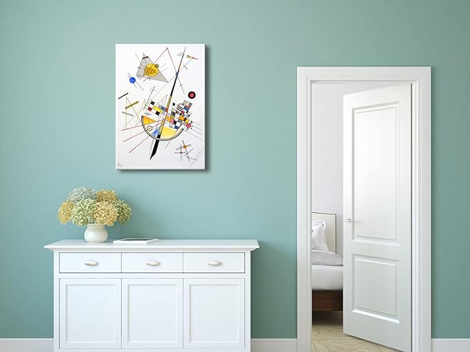 Wieco Art Canvas Prints Delicate Tension #85, 1923 by Wassily Kandinsky Abstract Classic Art Reproductions Gallery Wrapped Canvas Wall Art for Home Decor and Wall Decorations