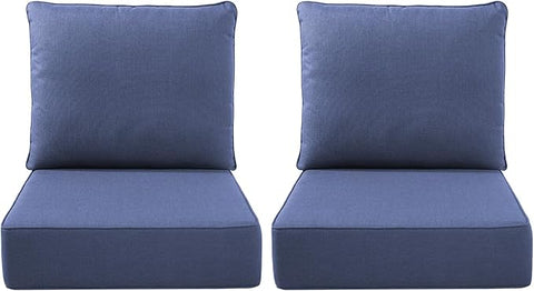 Luxury Outdoor Seat Cushion Set-22 x 22 x 6 Inch Outdoor Chair Cushions with Water Resistant & Removable Cover Outdoor Cushions for Patio Furniture Chair Sofa Couch-Beige