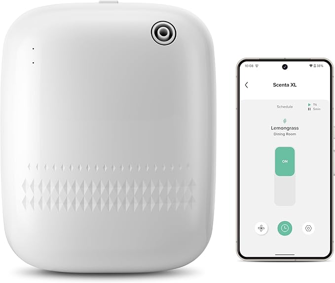 Waterless Essential Oil Diffuser for Home and Commercial Use, Up to 2000 sq.ft. 400 mL Capacity, Aromatherapy Scent Diffuser for Large Rooms, Smart Scent Air Machine, ANW-White