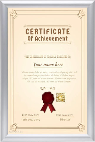 SnapeZo Notice Frame 11x17 Inches, Silver 1 Inch Aluminum Profile, Front-Loading Snap Frame, Wall Mounting, Sleek Series