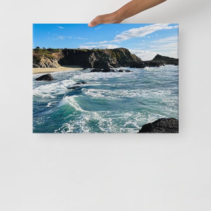 Bodega Bay Canvas Wall Art – Coastal Ocean Photography Print – California Nature Landscape Decor – Vertical Seascape Picture for Living Room or Bedroom (18x24 inches) Wrapped Canvas