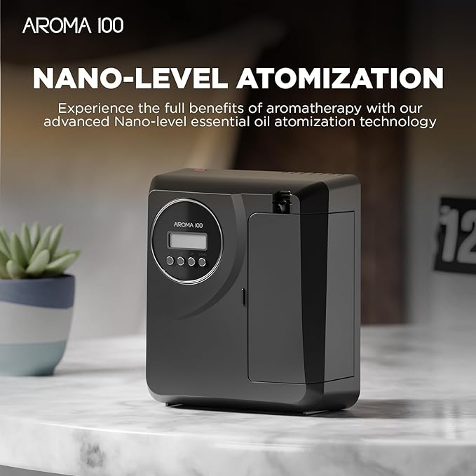 Waterless Diffuser for Essential Oil 2000sq.ft Coverage Nebulizer Nano Air Freshener Diffusers Smart Scent Aromatherapy Diffuser for Home Room Office