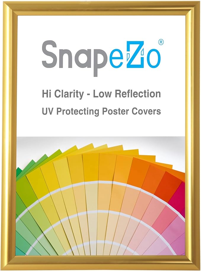 SnapeZo Gold Effect 24x36 Poster Frame, Front-Loading, Wall Mount, Aluminum 1" Profile, Sleek Series