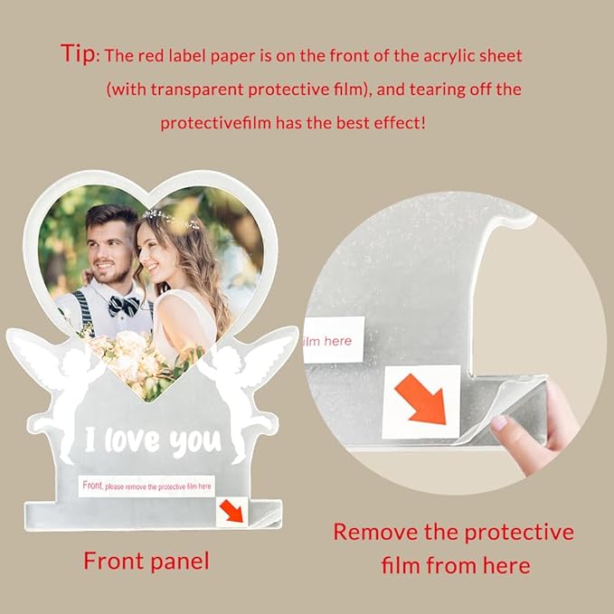 Personalized Anniversary Couple Gifts for Women & Men, Custom Picture Frame with Photo, Personalized Photo Frame with Night Light, Personalized Birthday Gifts for Her Him Girlfriend Boyfriend