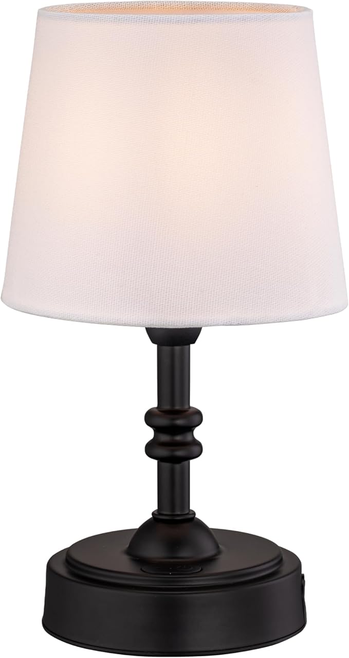 O’Bright Seraph Mini – Cordless LED Table Lamp with Dimmer, Built-in Rechargeable Battery, 3-Level Brightness, Patio Table Lamp, Bedside Night Lamp, Ambient Light for Restaurant, Black