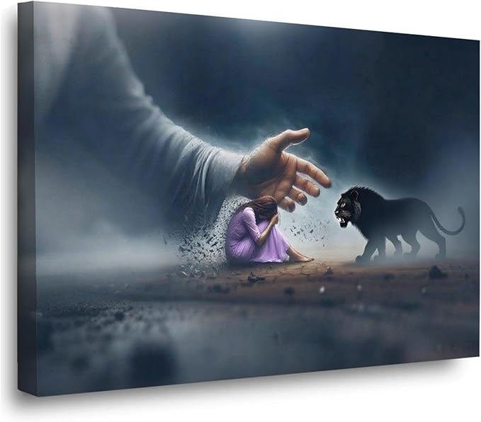 Christian Wall Art Print, Religious Scripture Biblical Decor, Faith-Based Inspirational Landscape with Cross, Digital Printed Canvas Poster for Church, Home Chapel, Prayer Room Decor