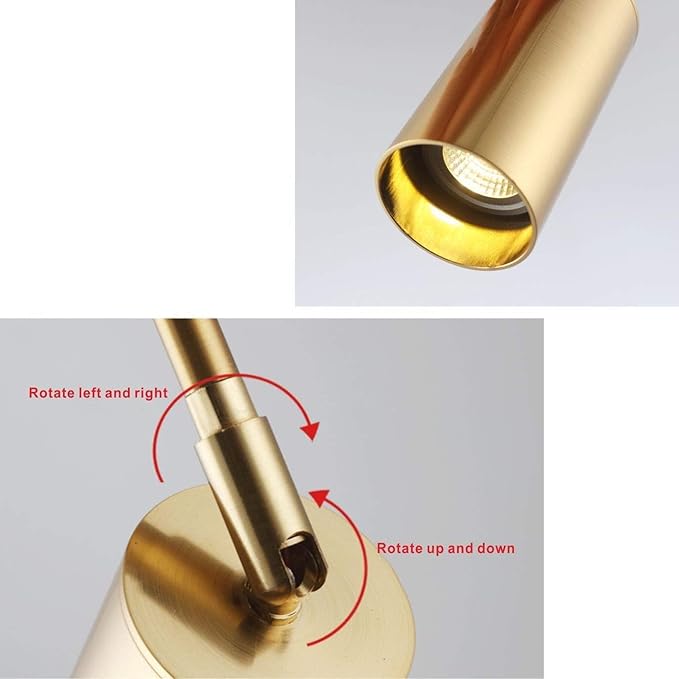KCO Lighting Modern 2-Light Gold Track Lighting Fixture Flush Mount Brushed Brass Track Lights Kit Mid Century Industrial Adjustable Ceiling Spot Lights Indoor for Kitchen Island (2-Light)