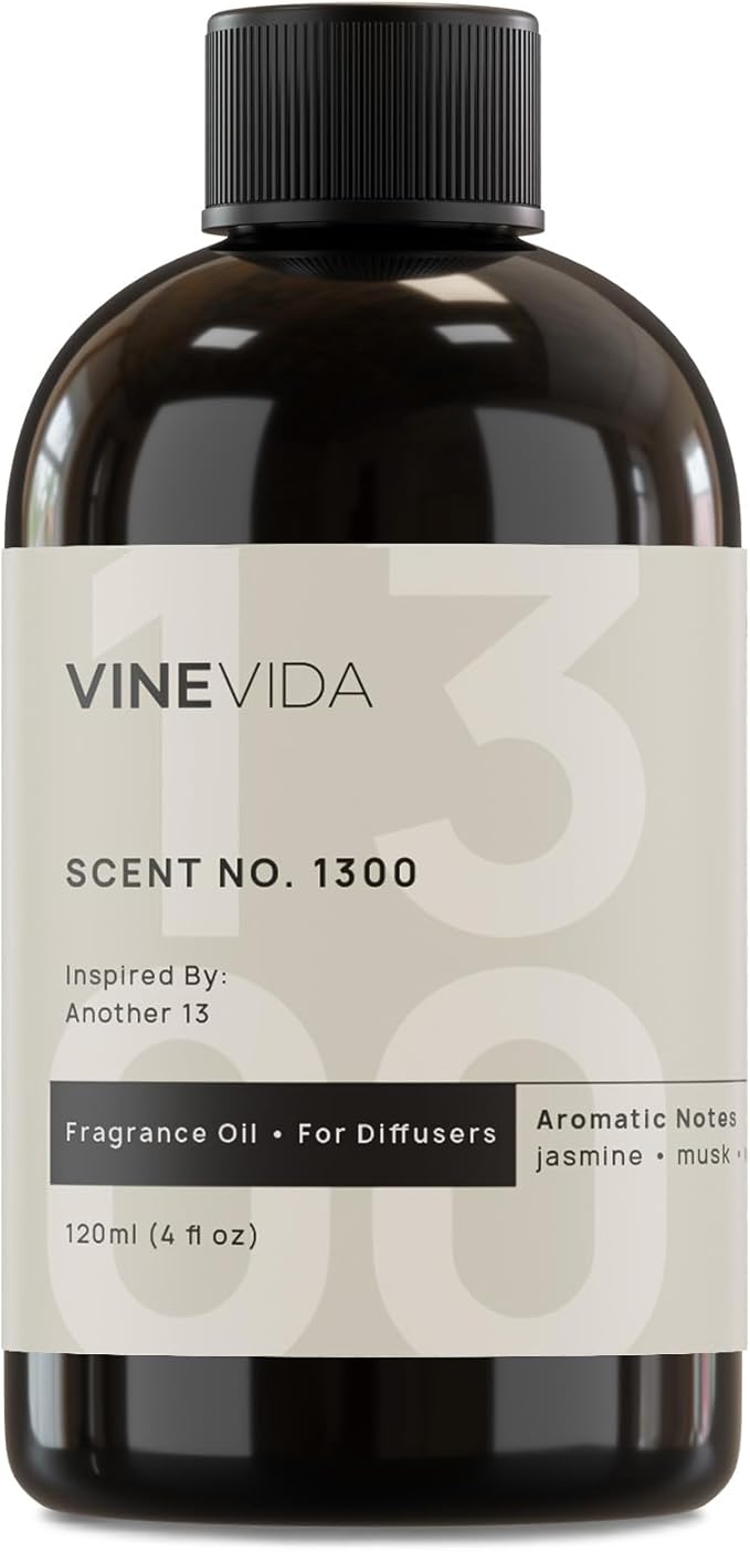 VINEVIDA [4 Fl Oz] Scent NO. 1300 Fragrance Oil for Cold Air Diffusers, Aromatic Notes of Jasmine Musk Woody, Essential Oils for Diffuser Oil Refill & Air Freshener Room Spray