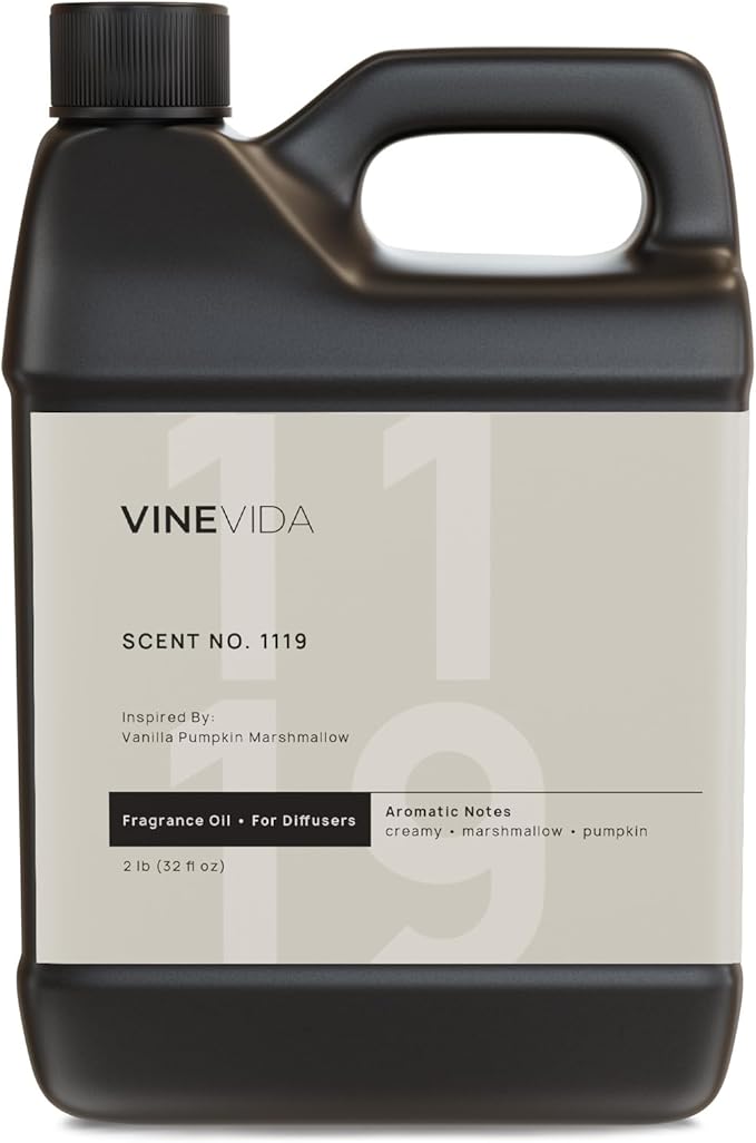 VINEVIDA [32 Fl Oz] Scent NO. 1119 Fragrance Oil for Cold Air Diffusers, Aromatic Notes of Marshmallow Cream Pumpkin, Essential Oils for Diffuser Oil Refill & Air Freshener Room Spray