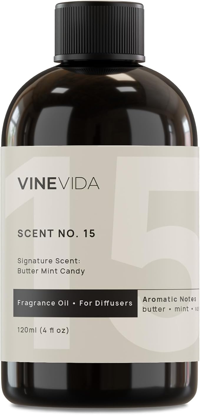 VINEVIDA [4 Fl Oz] Butter Mint Candy Fragrance Oil for Cold Air Diffusers, Essential Oils for Diffuser Oil Refill & Air Freshener Room Spray