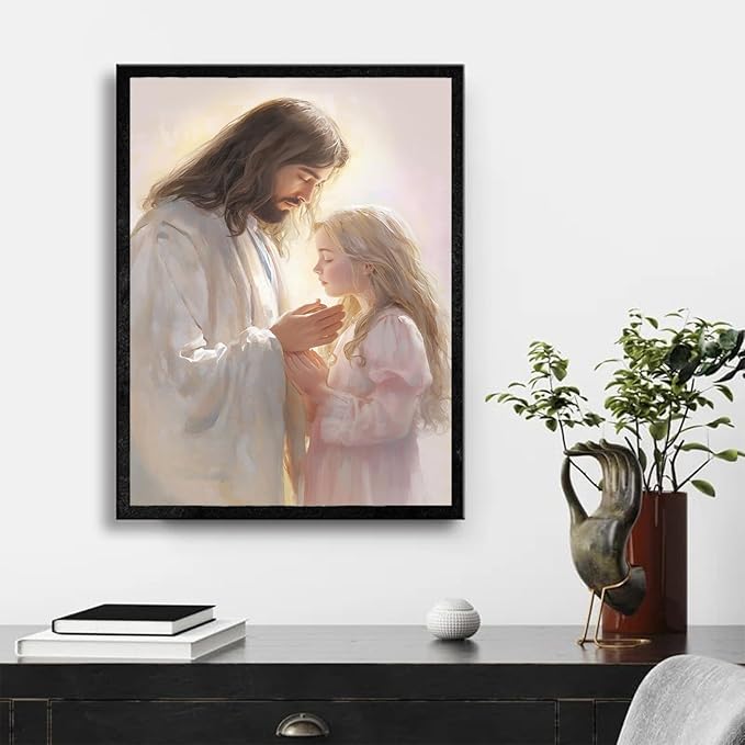 Christian Wall Art Print, Religious Scripture Biblical Decor, Faith-Based Inspirational Landscape with Cross, Digital Printed Canvas Poster for Church, Home Chapel, Prayer Room Decor