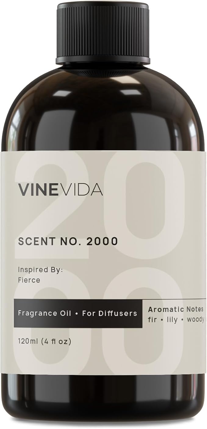 VINEVIDA [4 Fl Oz] Scent NO. 2000 Fragrance Oil for Cold Air Diffusers, Aromatic Notes of Fir Lily Woodsy, Essential Oils for Diffuser Oil Refill & Air Freshener Room Spray