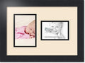 ArtToFrames Collage Photo Frame Double Mat with 1 - 3.5x5^ 4x6 Openings and Satin Black Frame