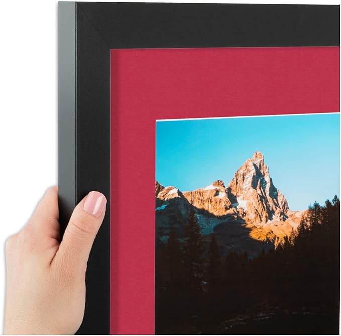 ArtToFrames Collage Photo Frame Double Mat with 2 - 5x7 Openings and Satin Black Frame