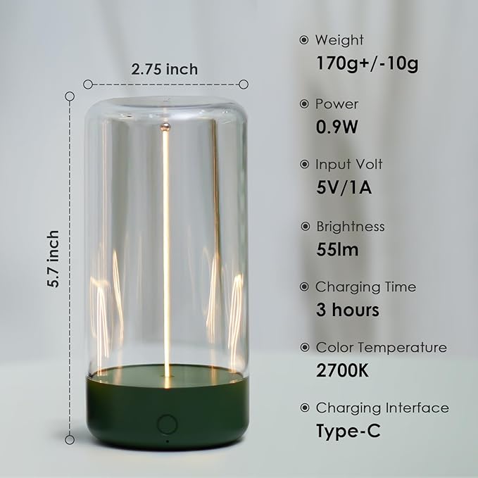 Mini Minimalist Table Lamp Cordless LED Desk Lamp Rechargeable Modern Night Lights Portable Nightstand Lamps Unique Ambient Light Mood Lighting for Bedroom, Beside, Nursery