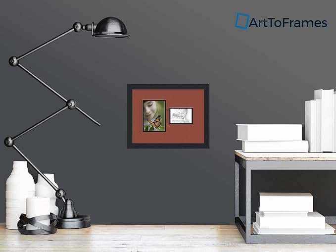 ArtToFrames Collage Photo Frame Double Mat with 1 - 3.5x5^ 5x7 Openings and Satin Black Frame