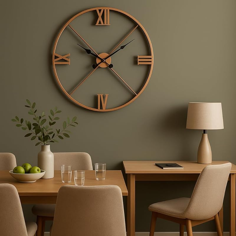 Minimalist Wall Clock, Kitchen Clocks, Housewarming Gifts, Modern Wall Clock, Oversized Wall Clock, Metal Wall Clock, Large Wall Clock (Black, 16 Inch / 41 cm)