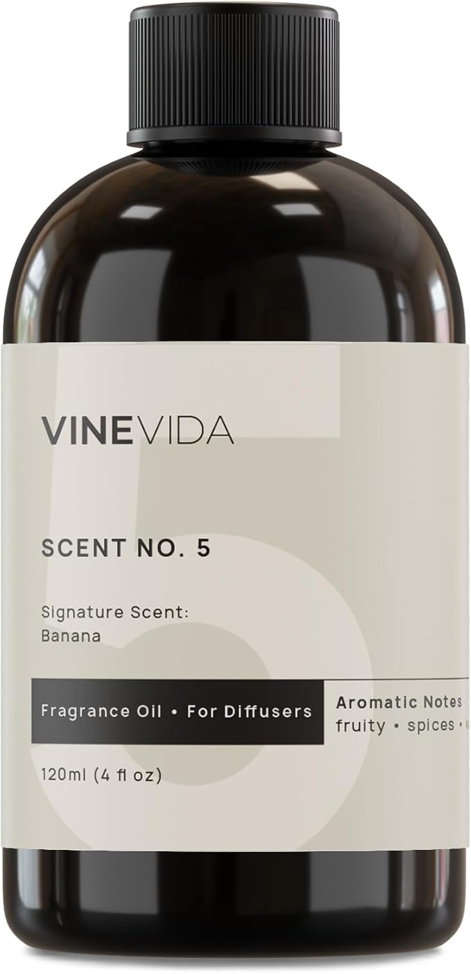 VINEVIDA [4 Fl Oz] Banana Fragrance Oil for Cold Air Diffusers, Essential Oils for Diffuser Oil Refill & Air Freshener Room Spray