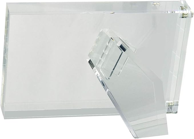 TIZO Design Horizontal 6x4 Lucite Picture Frame, Durable 1 Inch Thick Clear Lucite Magnetic Closures, Elegant & Practical Boutique Quality Photo Frame (Multiple Colors Available) (With Gift Box)