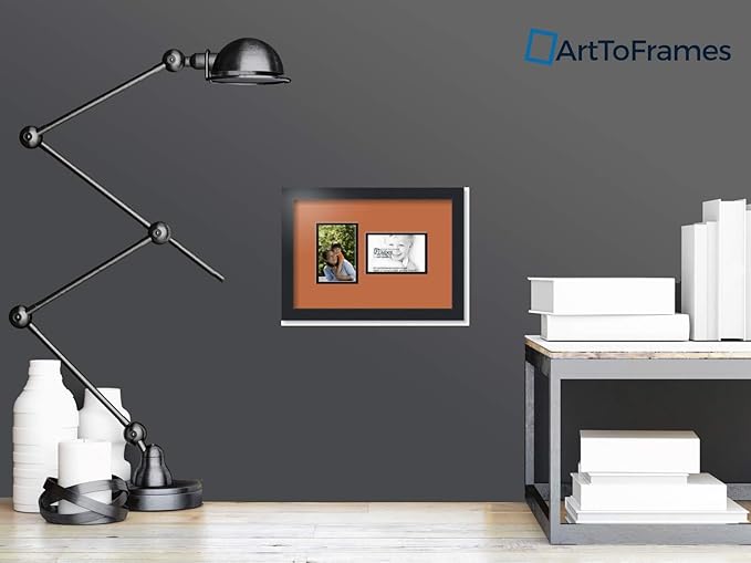 ArtToFrames Collage Photo Frame Double Mat with 2 - 4x6 Openings and Satin Black Frame