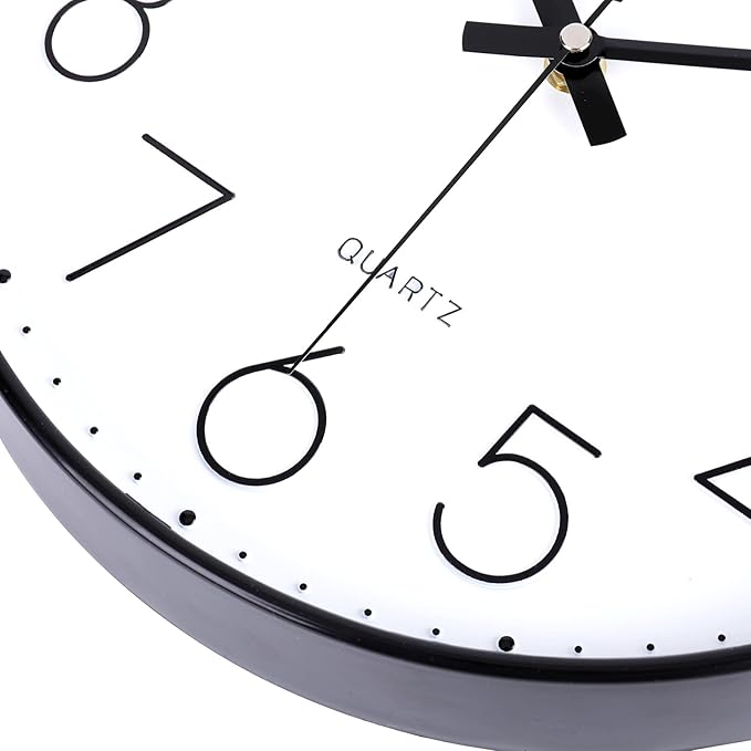 jomparis 16 Inch Large Wall Clock Modern Elegant Simple Style for Living Room Office (Black)