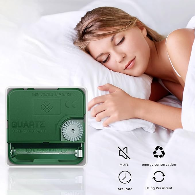 Wall Clock, 18 Inch Large Dial Non-Ticking Silent Battery Operated Quality Analog, Ultra-Quiet Movement Quartz, Timeless Stylish Clock, Ideal Modern Home, Office Décor (Gold)