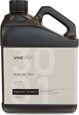 VINEVIDA [Gallon (128 Fl Oz)] Scent NO. 3001 Fragrance Oil for Cold Air Diffusers, Aromatic Notes of Citrus Floral Spices, Essential Oils for Diffuser Oil Refill & Air Freshener Room Spray