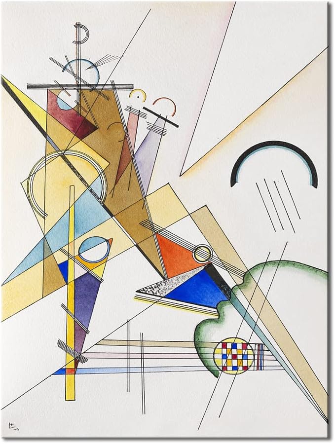 Wieco Art Canvas Prints Gewebe 1923 by Wassily Kandinsky Classic Art Reproductions Canvas Wall Art for Home Decoration