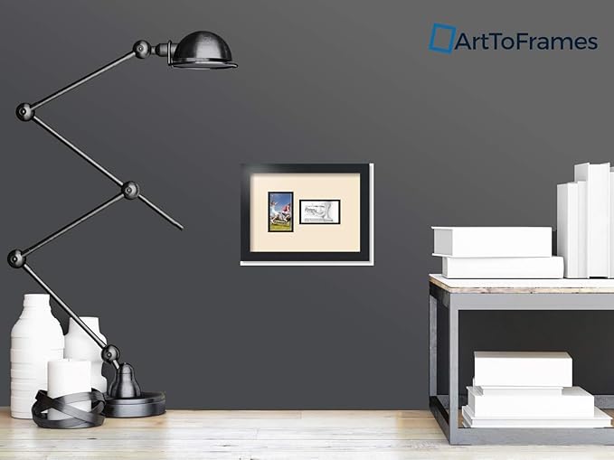 ArtToFrames Collage Photo Frame Double Mat with 2 - 3x5 Openings and Satin Black Frame