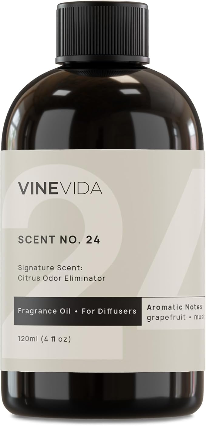VINEVIDA [4 Fl Oz] Citrus Odor Eliminator Fragrance Oil for Cold Air Diffusers, Essential Oils for Diffuser Oil Refill & Air Freshener Room Spray