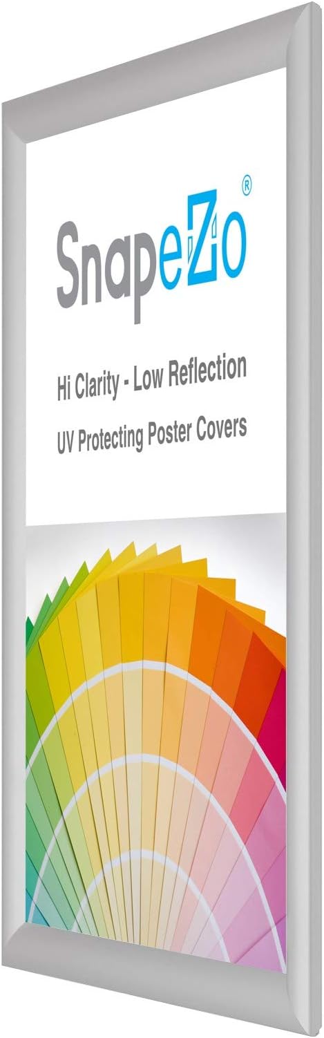 SnapeZo 11.7 x 16.5 (A3 Euro) Silver Poster Frame, Front-Loading, Wall Mount, Aluminum 1" Profile, Sleek Series