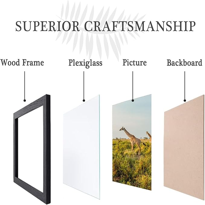 10 x13 Picture Frame Set of 3,Wooden Frame Black 10 x13 Wall Gallery Poster Photo frame with Durable Shatter Resistant Plexiglass,Horizontal and Vertical Formats for Wall Mounting best gift
