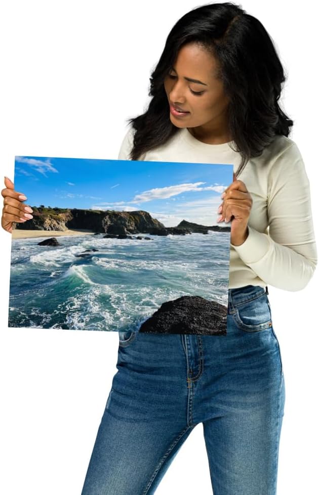 Bodega Bay Coastal Poster – Ocean Photography Wall Art Print – California Nature Landscape – Horizontal Seascape Decor – Picture for Living Room or Bedroom (11x14 inches) - Unframed Poster