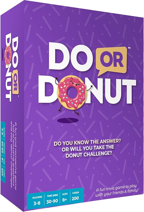 Do or Donut Card Game – Exciting Family & Couples Game Night Challenge, Fun Game for Family Gatherings, Parties, Classrooms, Kids & Adults – 3-8 Players, Ages 8+, 30 Mins of Laughter & Entertainment!